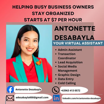 Hire Antonette D. - Virtual Assistant / Customer Service Representative